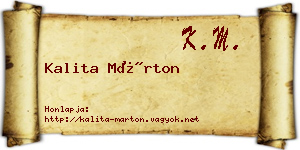 Kalita Márton névjegykártya